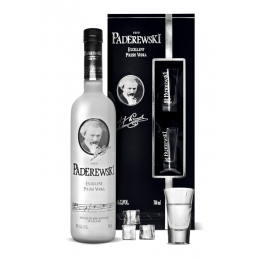 Paderewski Excellent wódka w zestawie z dwoma kieliszkami 0,7 vol.40%