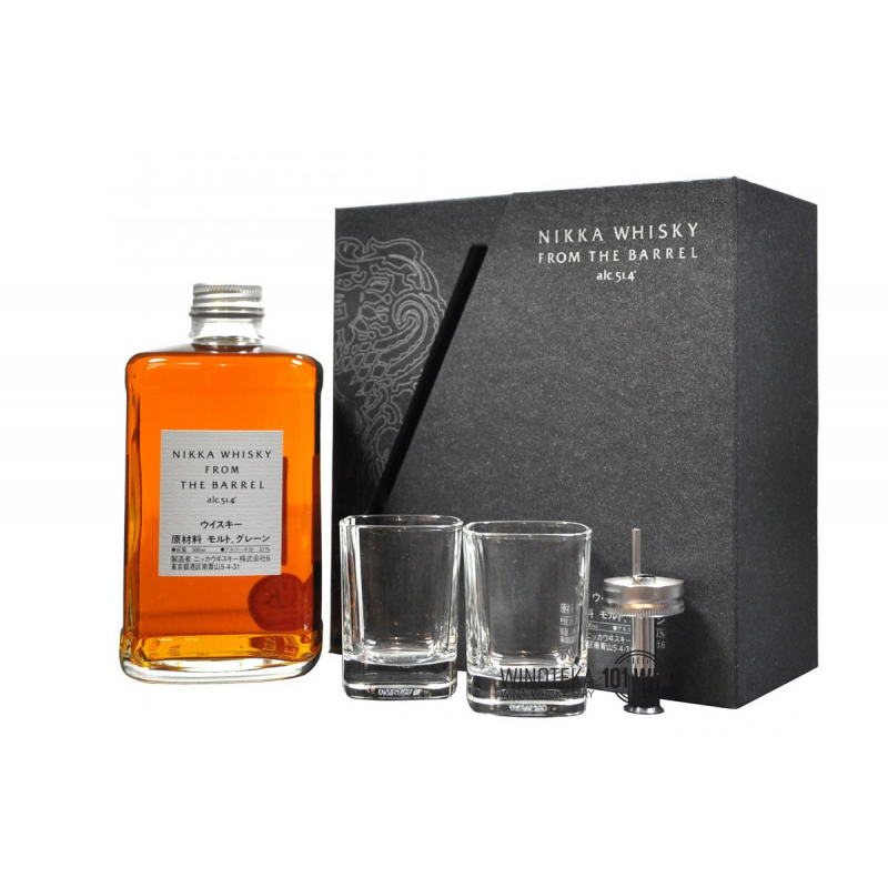 Nikka Whisky From The Barrel zestaw z dwoma kieliszkami i  nalewakiem 0,5  51,4%
