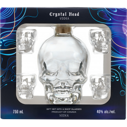 Crystal Head Vodka + 4 kieliszki 0,7 40%