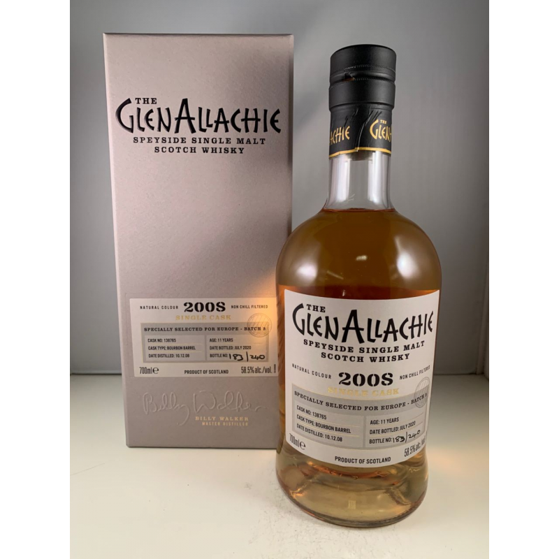 Glenallachie 2008 Single Cask 0,7/58,5% w kartoniku.
